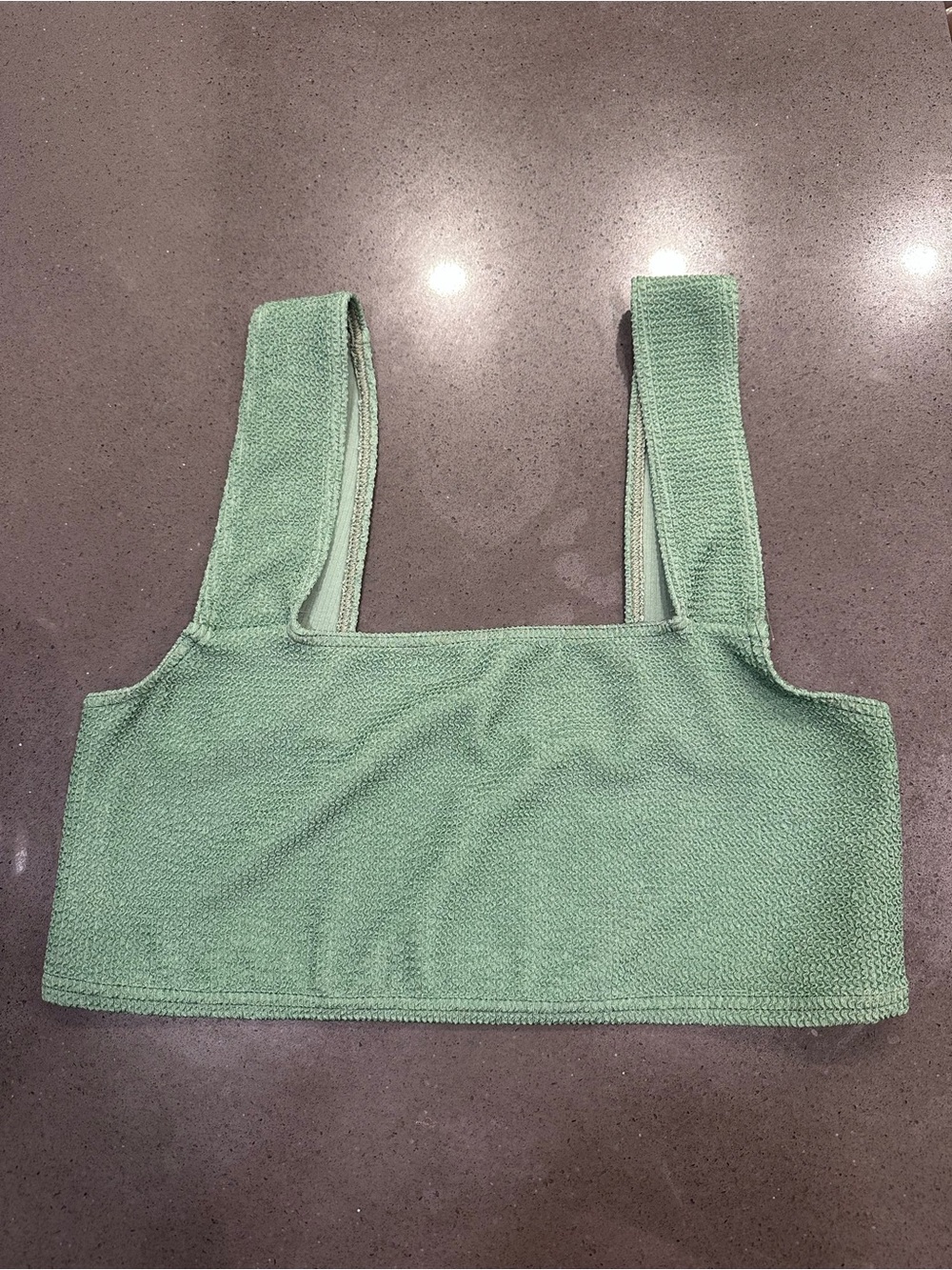 ASOS DESIGN Curve crinkle square neck bikini top